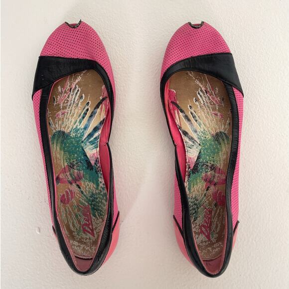 Vintage Y2K Diesel Pink Peep Toe Flats / US 9 / Indie Sleaze Euro Shoes / READ - Picture 6 of 11